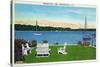 Skaneateles, New York - View of the Lake-Lantern Press-Stretched Canvas