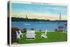 Skaneateles, New York - View of the Lake-Lantern Press-Stretched Canvas