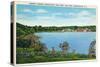 Skaneateles, New York - View of Town from West Lake Road-Lantern Press-Stretched Canvas