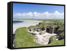 Skara Brae is a Neolithic village. Orkney islands, Scotland.-Martin Zwick-Framed Stretched Canvas