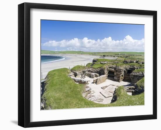 Skara Brae is a Neolithic village. Orkney islands, Scotland.-Martin Zwick-Framed Premium Photographic Print