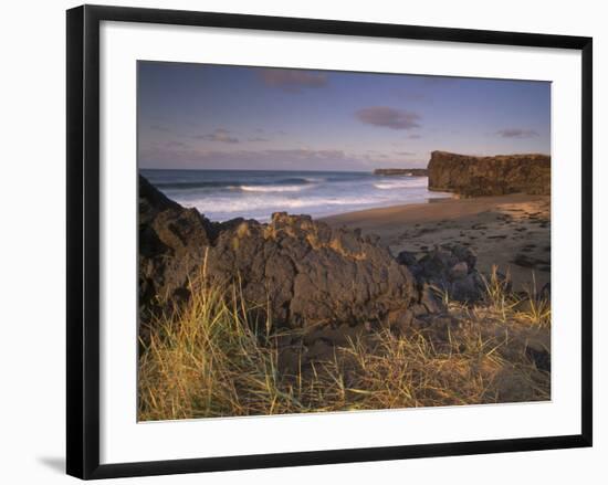 Skardsvik, White-Sand Beach Bordered by Lava Flows in the North of Snaefellsjokull National Park-Patrick Dieudonne-Framed Photographic Print