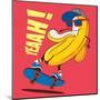 Skate and Cartoon Skater Banana Vector Character-braingraph-Mounted Art Print