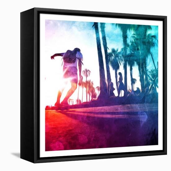 Skate On The Boardwalk-Milli Villa-Framed Stretched Canvas