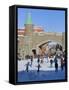 Skate Ring at the Entrance to the Old Town, Quebec City (UNESCO World Heritage Site), Canada-Keren Su-Framed Stretched Canvas