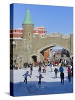 Skate Ring at the Entrance to the Old Town, Quebec City (UNESCO World Heritage Site), Canada-Keren Su-Stretched Canvas