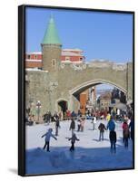 Skate Ring at the Entrance to the Old Town, Quebec City (UNESCO World Heritage Site), Canada-Keren Su-Framed Photographic Print