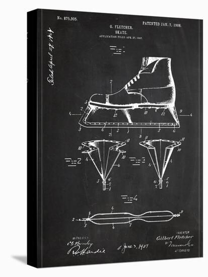 Skate-Patent-Stretched Canvas