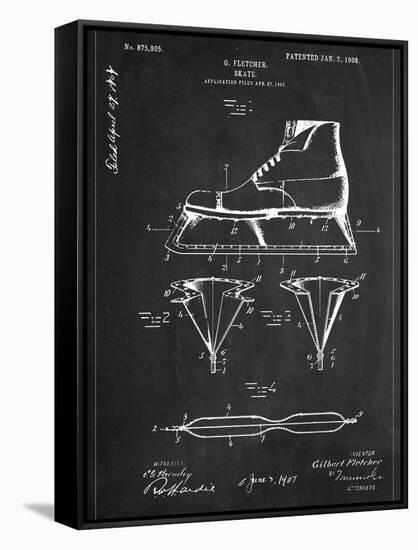 Skate-Patent-Framed Stretched Canvas