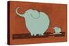 Skateboard Elephant-Carla Martell-Stretched Canvas