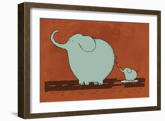 Skateboard Elephant-Carla Martell-Framed Giclee Print