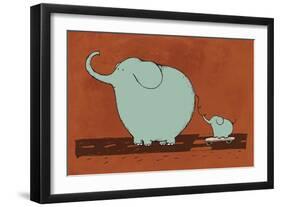 Skateboard Elephant-Carla Martell-Framed Giclee Print