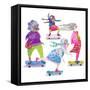 Skateboard Grandmas-Kerstin Stock-Framed Stretched Canvas