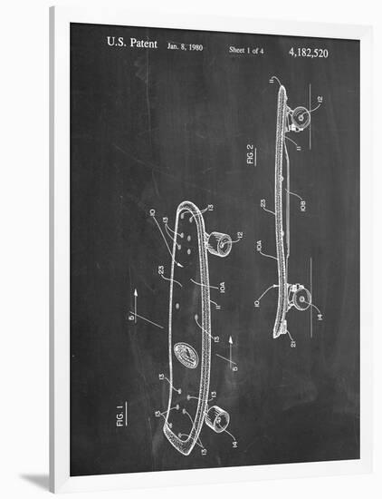 Skateboard Patent 1980-null-Framed Art Print