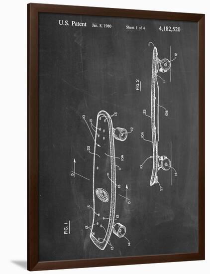 Skateboard Patent 1980-null-Framed Art Print