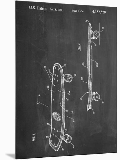 Skateboard Patent 1980-null-Mounted Art Print