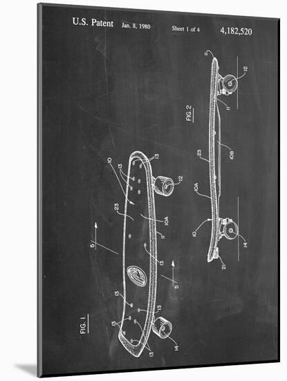 Skateboard Patent 1980-null-Mounted Art Print