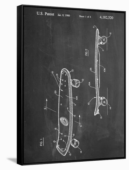 Skateboard Patent 1980-null-Framed Stretched Canvas