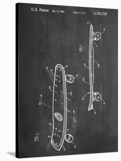 Skateboard Patent 1980-null-Stretched Canvas