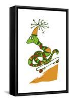 Skateboard Snake-Carla Martell-Framed Stretched Canvas