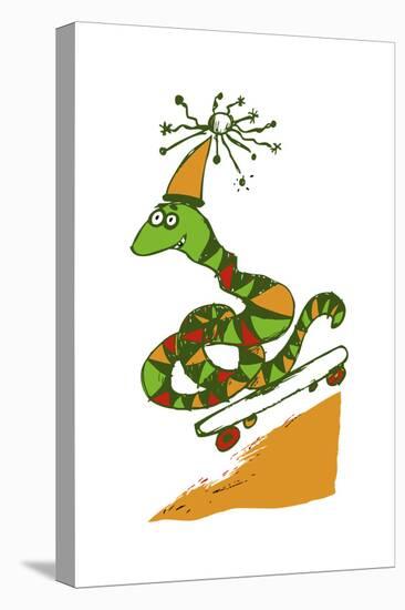 Skateboard Snake-Carla Martell-Stretched Canvas