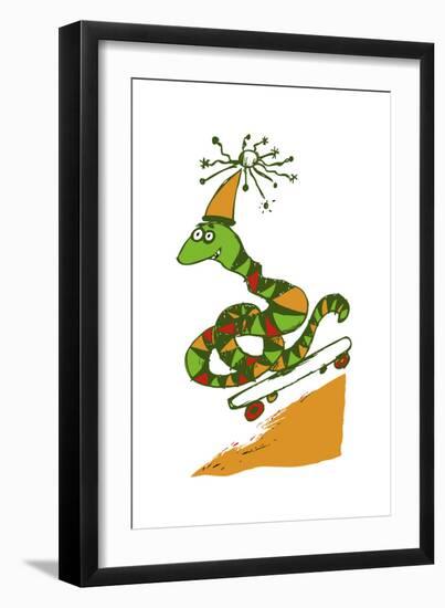 Skateboard Snake-Carla Martell-Framed Giclee Print