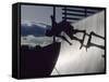 Skateboarder in Action on the Vert-null-Framed Stretched Canvas