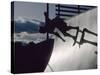 Skateboarder in Action on the Vert-null-Stretched Canvas