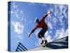 Skateboarder in Action on the Vert-null-Stretched Canvas