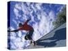 Skateboarder in Action on the Vert-null-Stretched Canvas