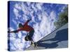 Skateboarder in Action on the Vert-null-Stretched Canvas