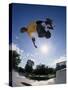 Skateboarder in Action on the Vert-null-Stretched Canvas
