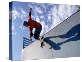 Skateboarder in Action on the Vert-null-Stretched Canvas