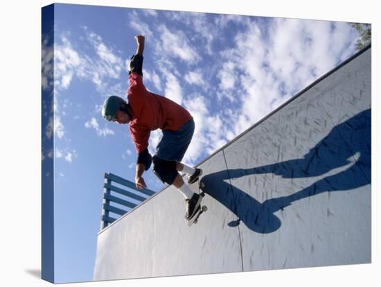 Skateboarder in Action on the Vert-null-Stretched Canvas