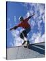 Skateboarder in Action on the Vert-null-Stretched Canvas