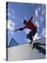 Skateboarder in Action on the Vert-null-Stretched Canvas