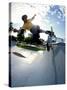 Skateboarder in Action on the Vert-null-Stretched Canvas