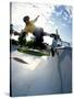 Skateboarder in Action on the Vert-null-Stretched Canvas