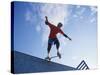 Skateboarder in Action on the Vert-null-Stretched Canvas