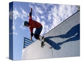 Skateboarder in Action on the Vert-null-Stretched Canvas