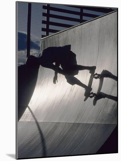 Skateboarder in Action on the Vert-null-Mounted Photographic Print