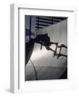 Skateboarder in Action on the Vert-null-Framed Photographic Print