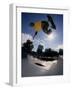 Skateboarder in Action on the Vert-null-Framed Photographic Print