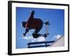 Skateboarder in Action on the Vert-null-Framed Photographic Print