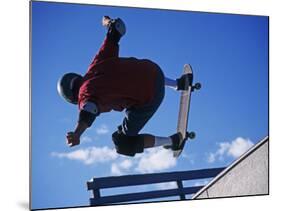 Skateboarder in Action on the Vert-null-Mounted Photographic Print