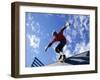 Skateboarder in Action on the Vert-null-Framed Photographic Print