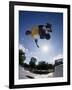 Skateboarder in Action on the Vert-null-Framed Photographic Print