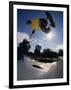 Skateboarder in Action on the Vert-null-Framed Photographic Print