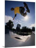 Skateboarder in Action on the Vert-null-Mounted Photographic Print