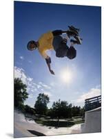 Skateboarder in Action on the Vert-null-Mounted Photographic Print